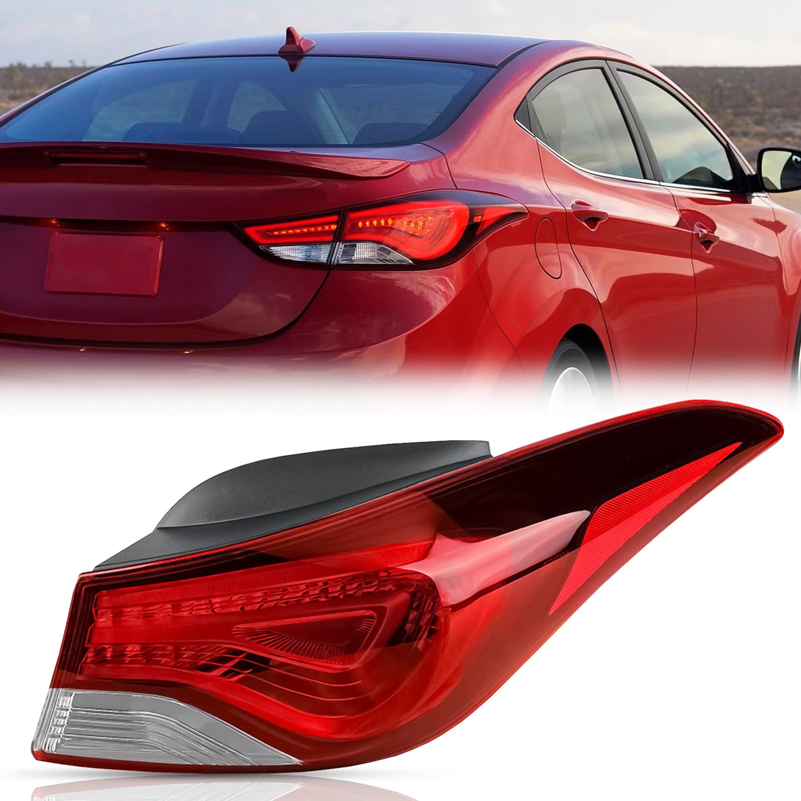 Photo 1 of **BROKEN COVER**TODO Tail Light Assembly Compatible with 2014-2016 Hyundai Elantra, Fits 2014 Hyundai Elantra Coupe Passenger Side, Outer