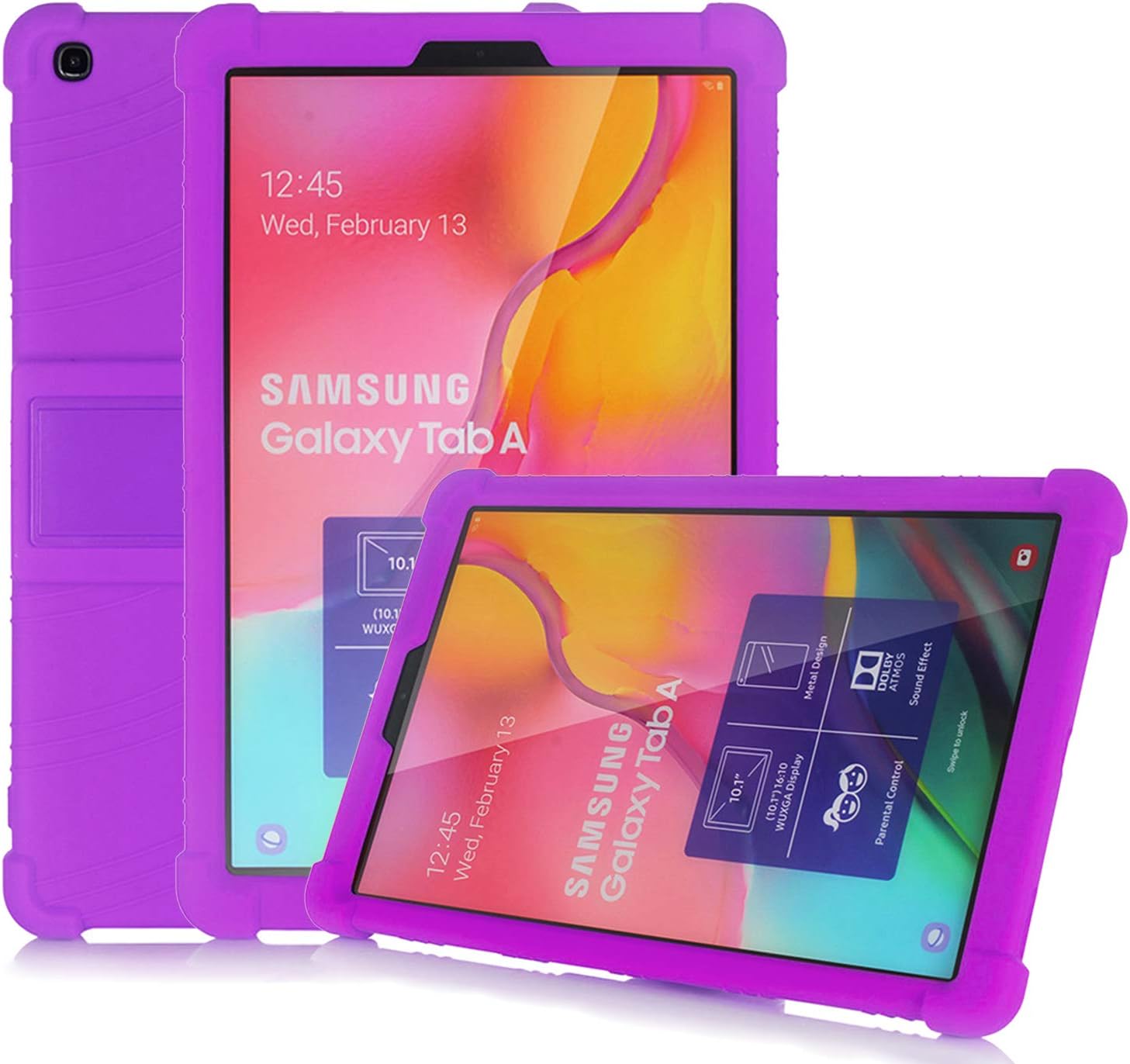 Neepanda Case for Galaxy Tab A 10.1 2019 SM-T510/T515, Full Body Kids Friendly Silicone Shockproof Protective Case with Adjustable Kickstand for Samsung Galaxy Tab A 10.1 2019 Release-Purple