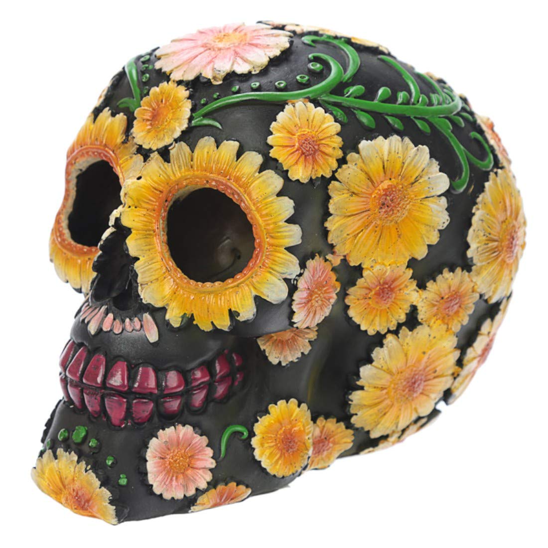 Puckator Day of the Dead Skull Head with Daisy Floral Motif - Home Living Room Decoration - Gifts For Men Women