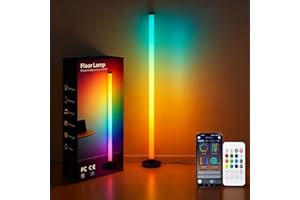 Ledagic Led Corner Floor Lamp USB Powered with App & Remote Control, IC+RGBW Color Changing Led Lamp Music Sync, Timer Setting, Standing Lamps for Living Room Lamp Bedroom Gaming Room, 1 Pack