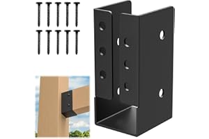 FMhotu Concealed Joist Hanger (6 Pack), 2"x4" Outdoor Concealed-Flange Joist Bracket with Screws, Q235B Steel Powder Coated Concealed Mount Light Joist Hangers for 2"x4" Beam, Swing, Handrail, Fence