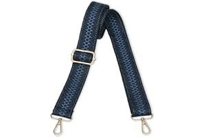 Conworld Purse Strap Replacement Crossbody for Handbag, 1.5" Golden Buckle Wide Canvas Shoulder Strap for Women