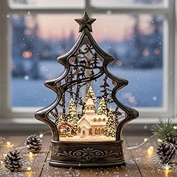 Christmas Snow Globe Lantern Water Glittering