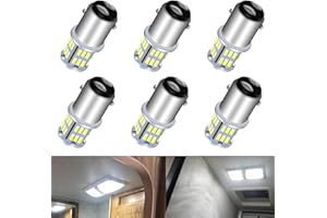 UNXMRFF 6-Pack 1142 BA15D LED Bulb for RV Light Bulbs 1130 1176 1075 1076 LED Bulbs #90 Yard Landscape Bulbs Replacement for 12 Volt Boat Trunk Trailer Camper Interior Lights Bulb White