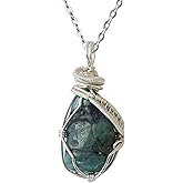 Women's and Men's Birthstone Crystal Necklace Silver Plated-24 Inch Chain