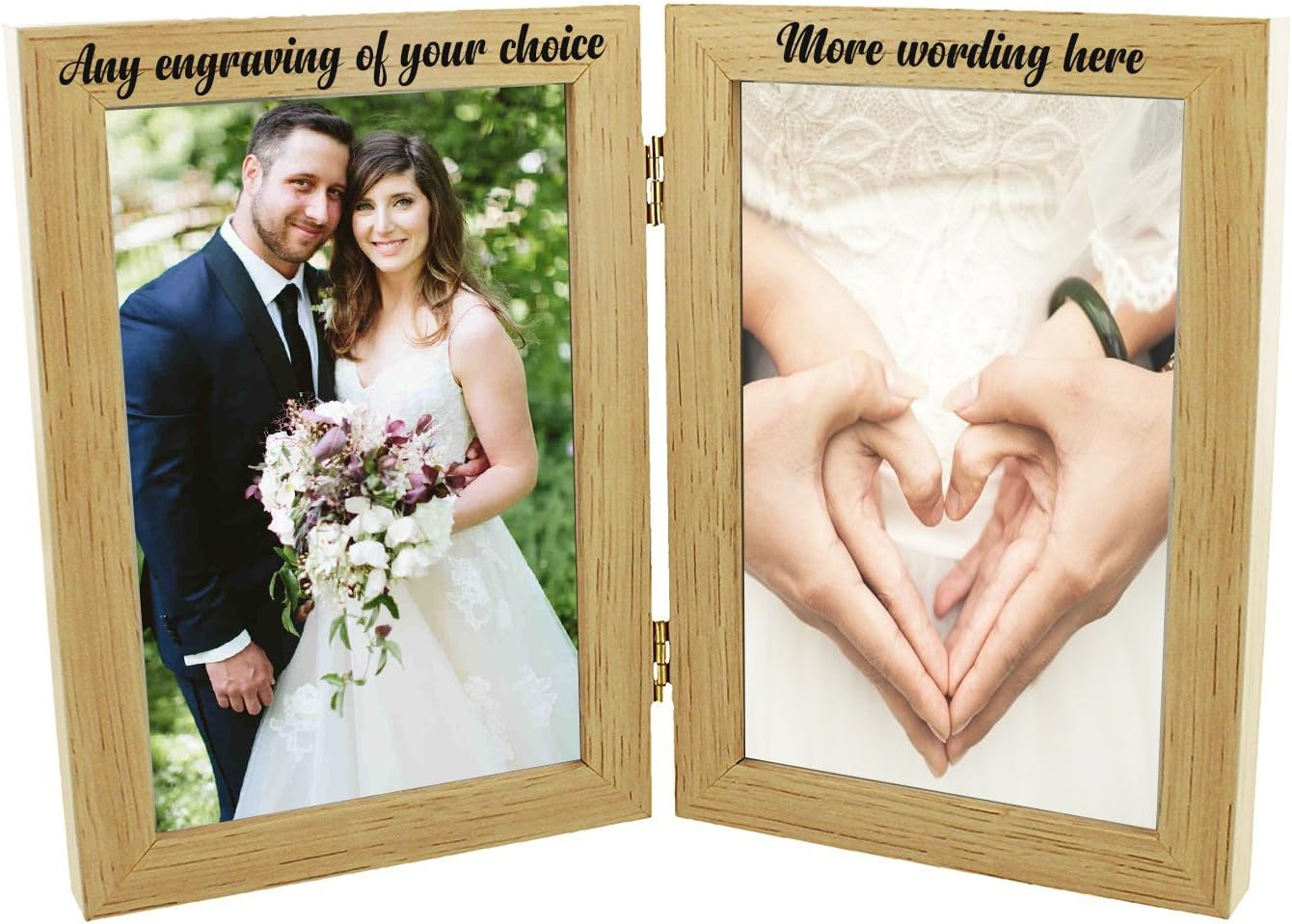 Personalised Wooden Double Photo 4 x 6 Frame Custom