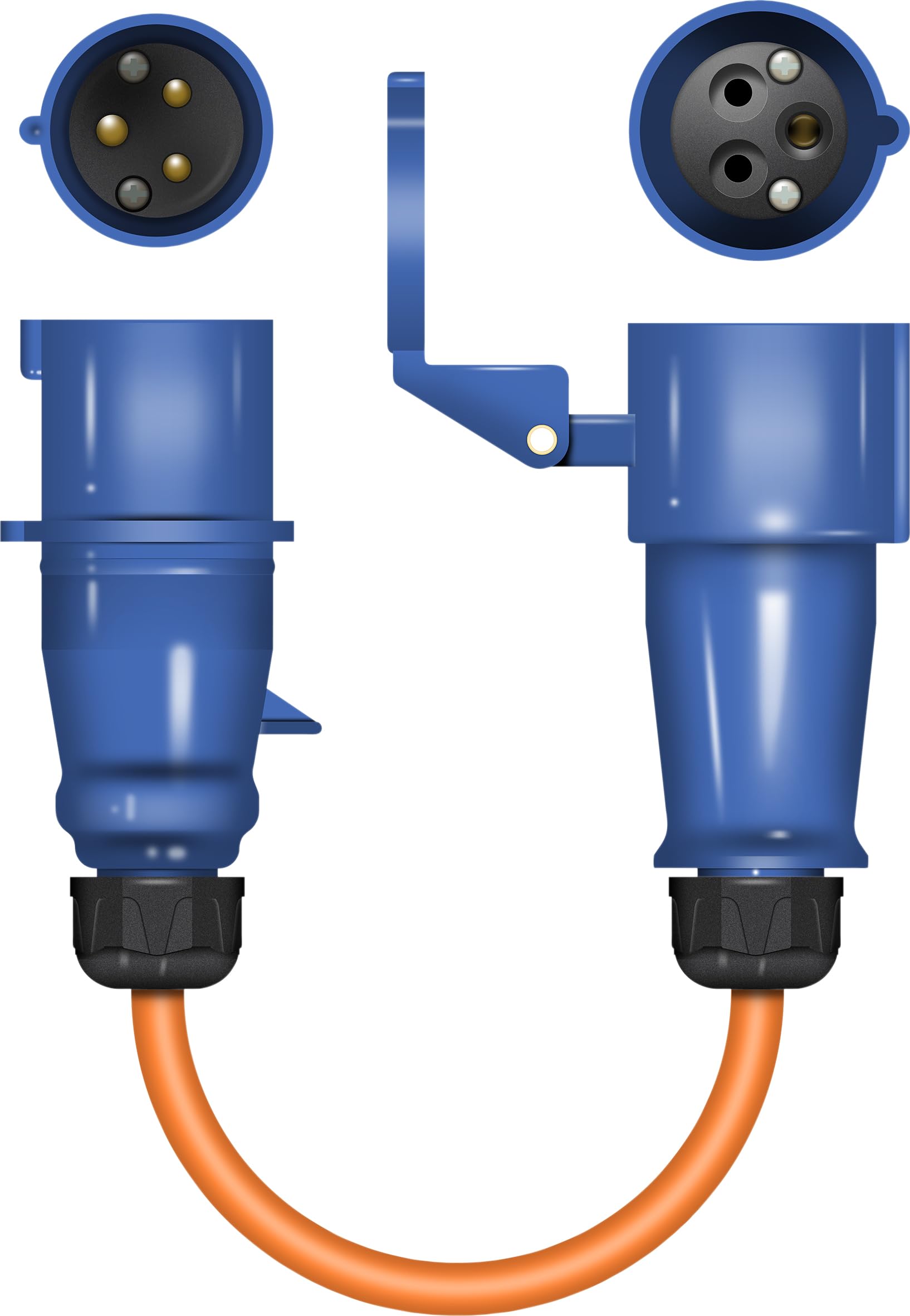 Eagle Caravan/Camping Reverse Polarity Adapter Fly Lead For Mains Hook Up 16A (Not for use in the UK)