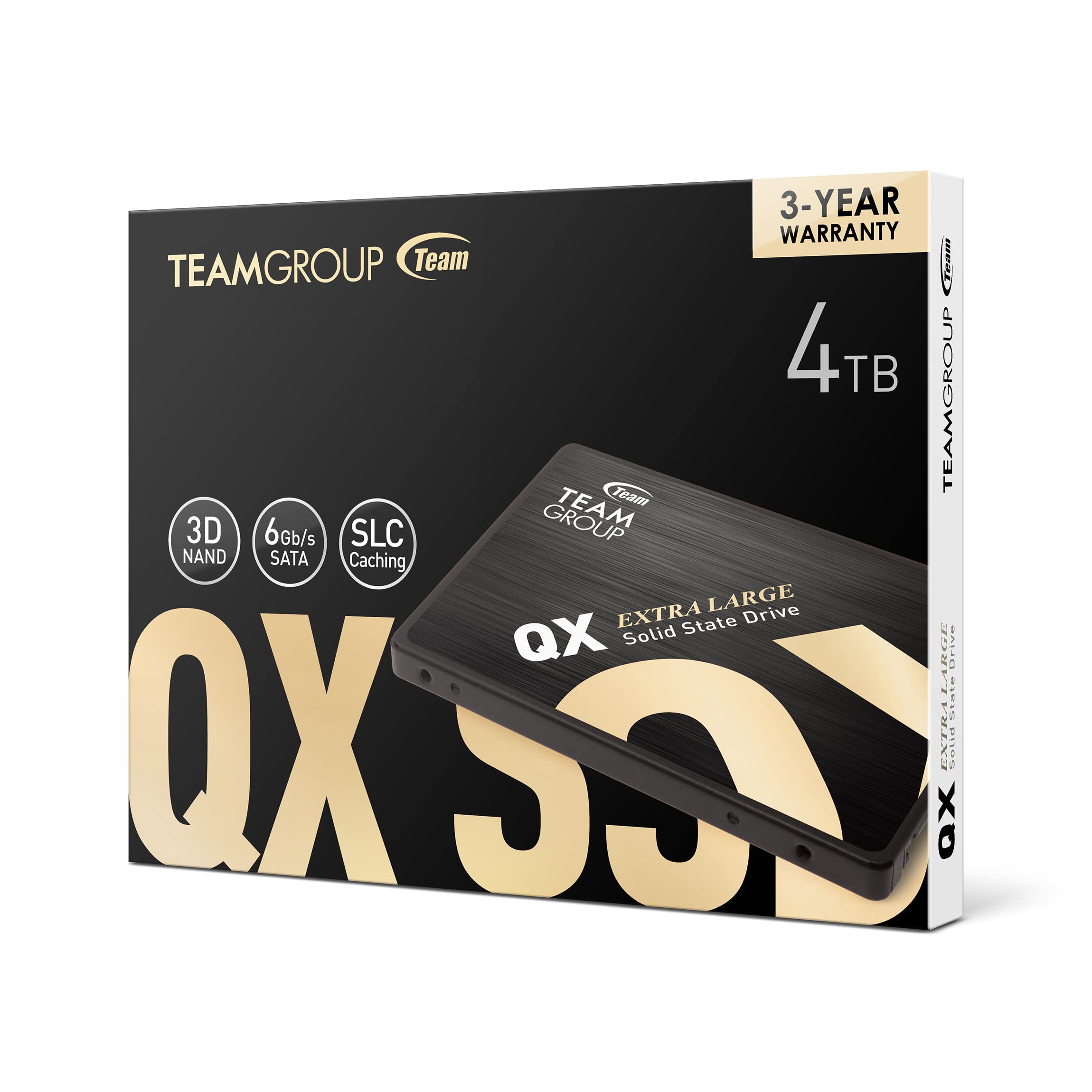 TEAMGROUP QX 4TB 3D NAND QLC 2.5 Inch SATA III Internal Solid State Drive SSD R/W Speed up to 500/460 MB/s 1000TBW Laptop & PC Desktop T253X7004T0C101