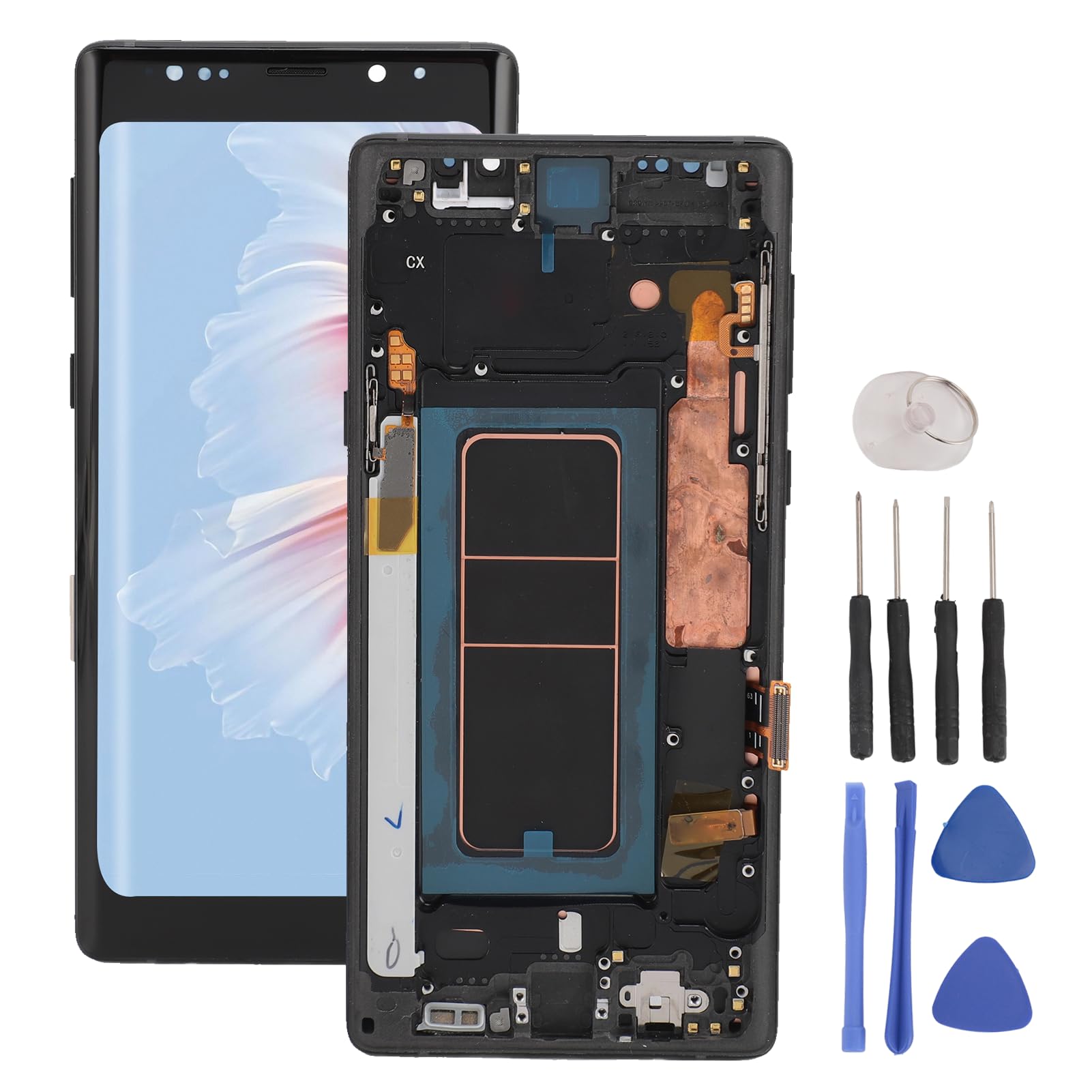 OLED Screen Replacement for Note 9, Touch Screen Digitizer Assembly with Frame and Tool, Display Touch Screen Repair Kits, Easy to Install