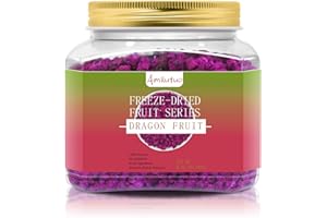 Amilutuo Freeze-Dried Dragon Fruit, Freeze-Dried Fruit, No Added Sugars, 6.52OZ/185g Dragon Druit Chunks, Dry Drag-on Fr-uit, Ideal for Infusing Drinks, Baked Goods and Water