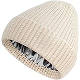 vidsel Satin Lined Wool Beanie Hat for Women Men Winter Cold, Warm Knit Fashion Cuffed Beanie Skull Cap Watch Cap