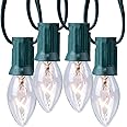 Vintage C9 Christmas Lights Outdoor, 50 FT C9 String Lights for Christmas Decorations Holiday Party Indoor Room Outdoor Roofline Backyard Garden Patio Cafe Home Decoration, E17 Base, 50 +2 Bulbs