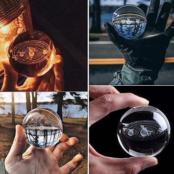 Amazoncom Simplylin 3d Solar System Crystal Ball Engraved