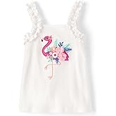 Gymboree,Girls,and Toddler Sleeveless Fashion Top,8,White Flamingo