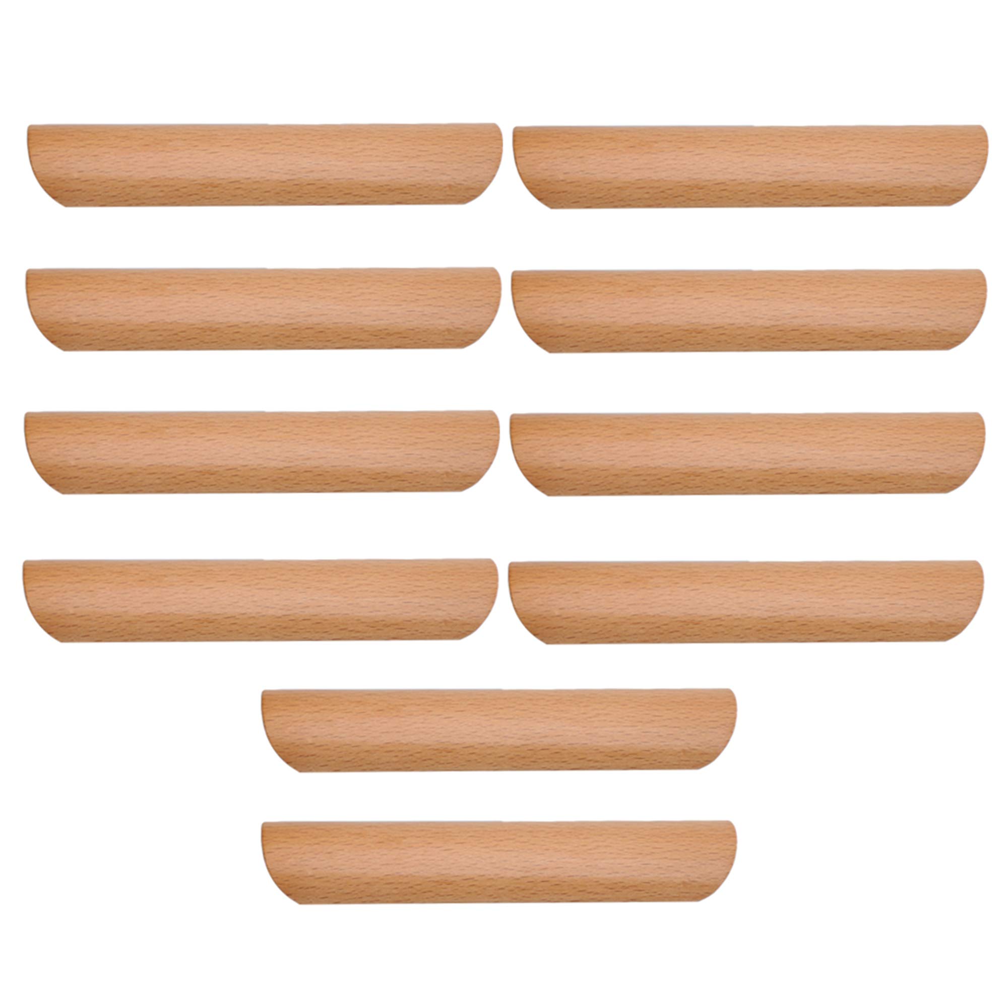 Yibuy 10x Wooden Cabinet Handles Cupboard Drawer Pull with 128mm Pitch Hole