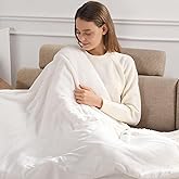 Electric Throw Blanket Heated Throw Blanket 50''x60''- Ultra Soft Flannel & Sherpa Fleece Heated Blanket Washable, Overheated Protection Lap Heated Blanket for Couch, Birthday Gift for Grandma (White)