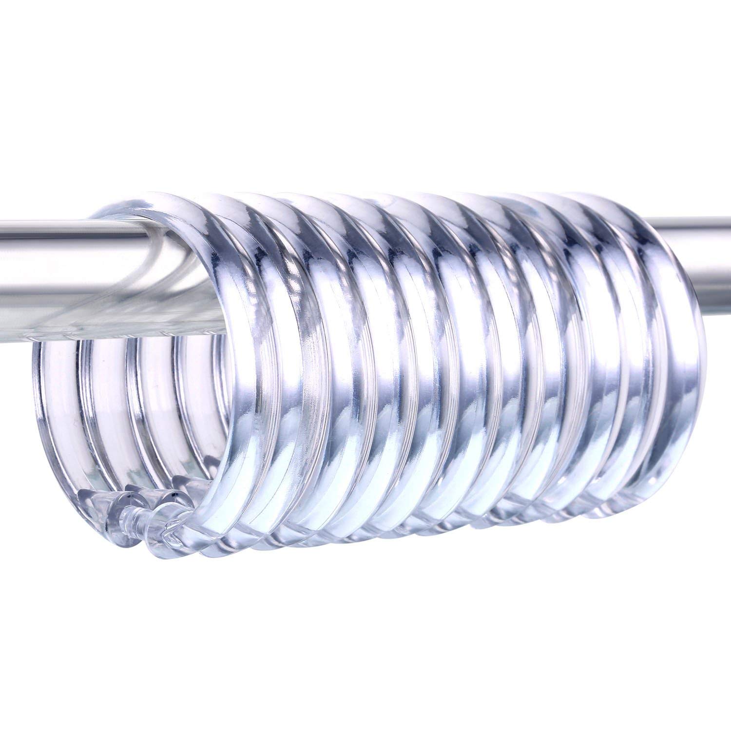 Hestya 20 Pack Clear Round Shower Curtain Rings Amazon In