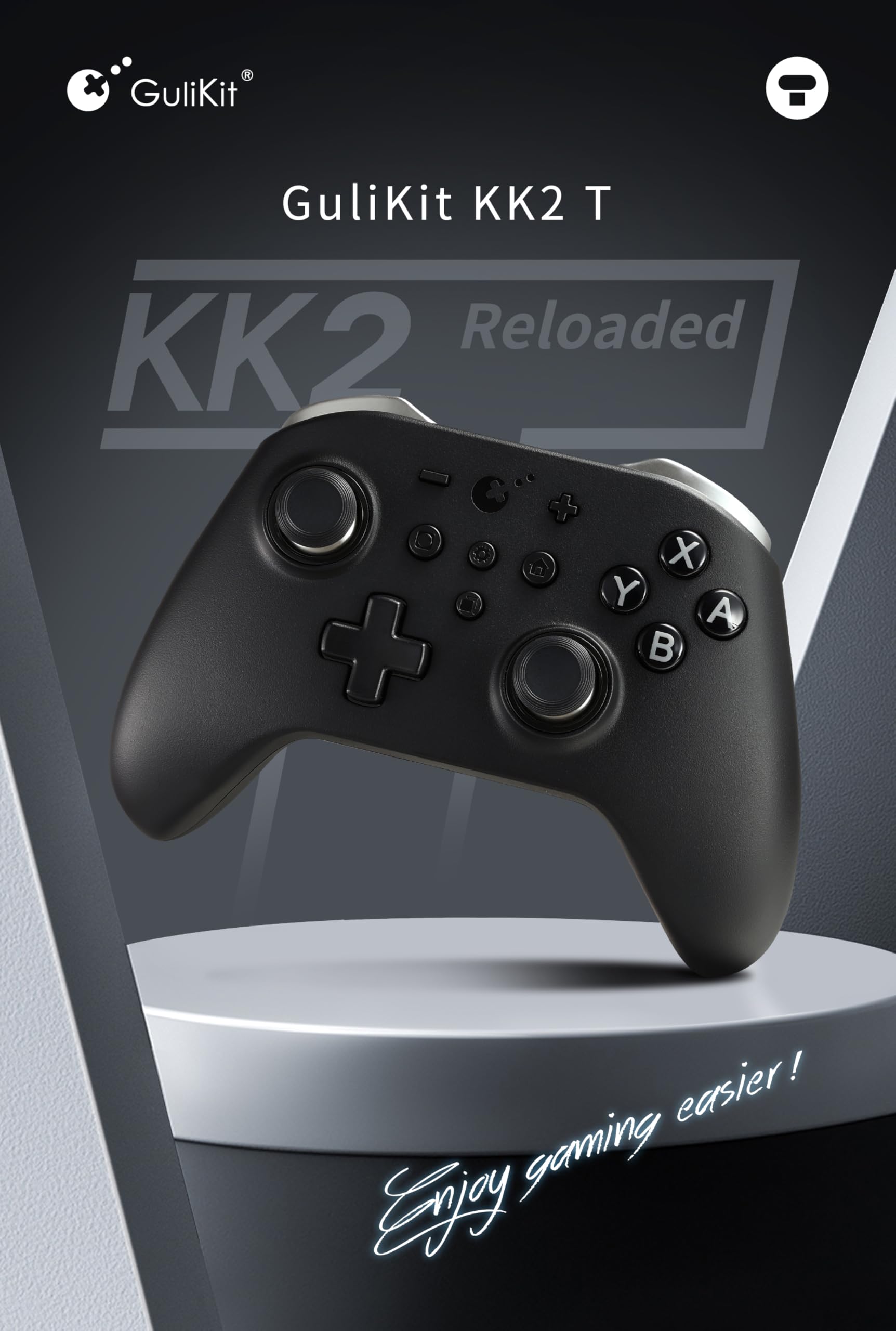 GuliKit KK2 T Wireless Switch Game Controller, Anti-Drift TMR Magnetic Joystick Controllers for PC/Windows/Switch/Switch 2, PC Turbo Controller Six-axis Gyro, APG, Protective Case(No Back Button)