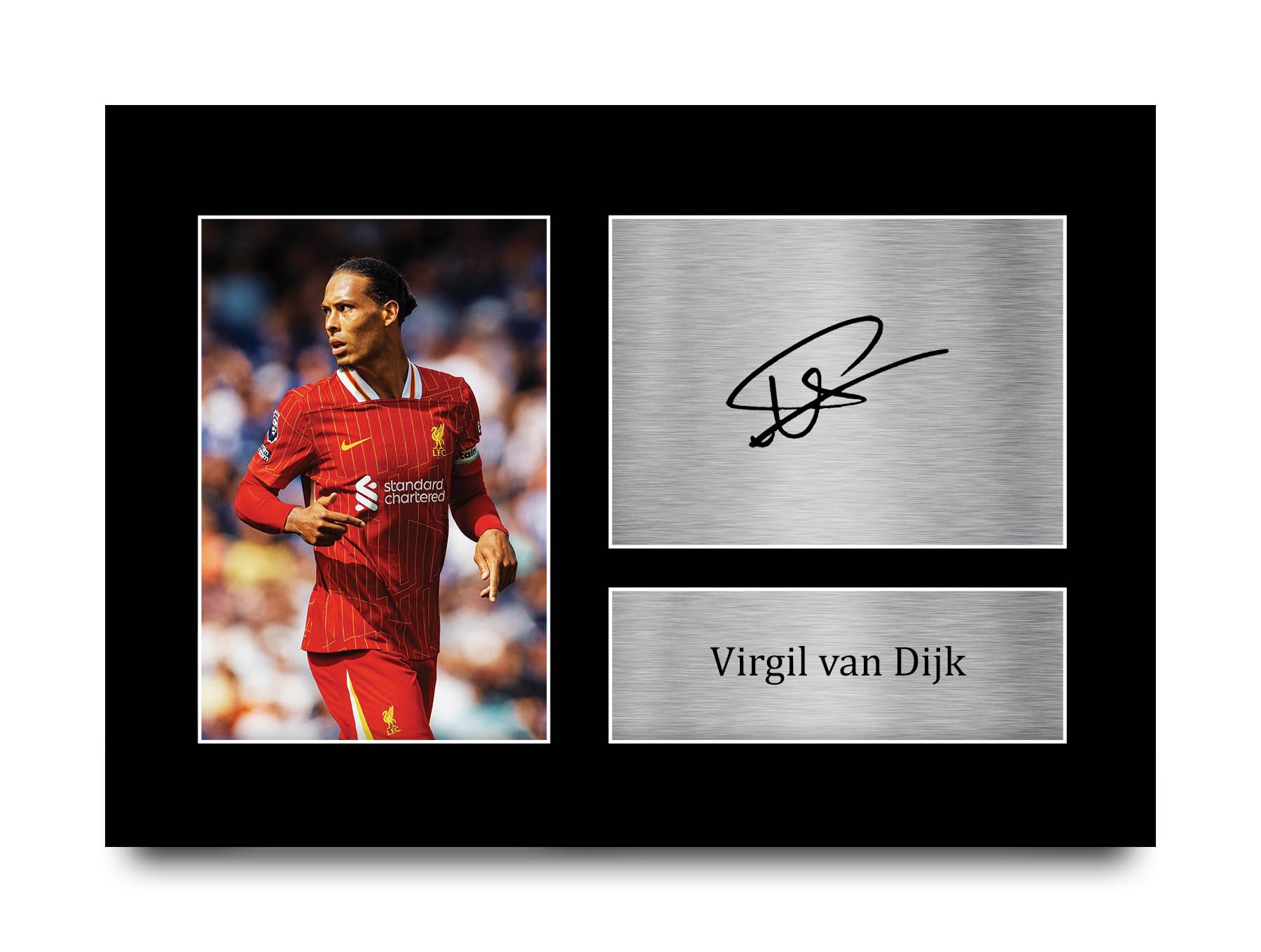 HWC Trading Virgil van Dijk Liverpool Gifts Printed Signed Autograph Picture for Fans and Supporters - A4