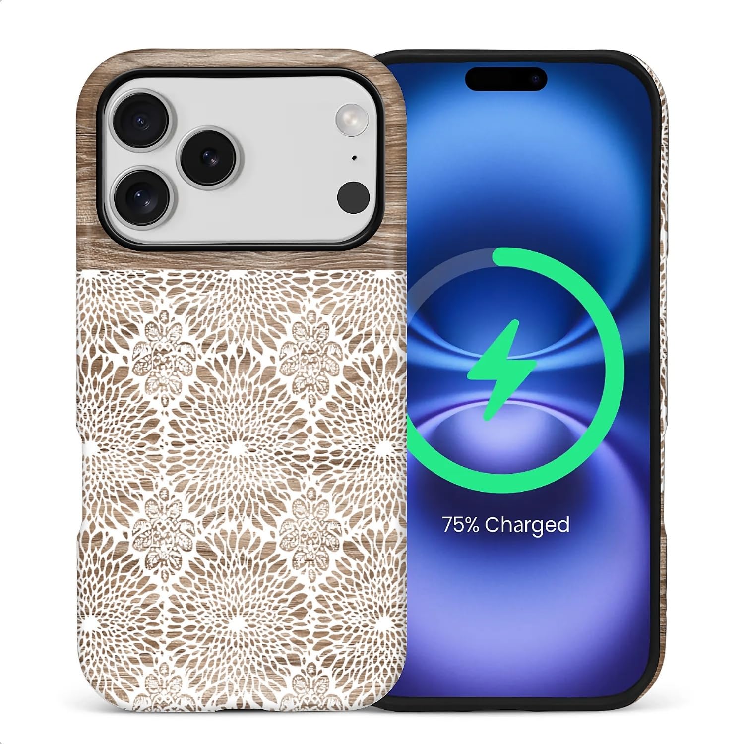 artslion for iPhone 17 Pro Case for Women Girl Men Boy, Compatible with MagSafe, Shockproof Soft Silicone & Hard PC Shell Protective Case for iPhone 17 Pro - Boho Mandala Brown Ethnic Pattern