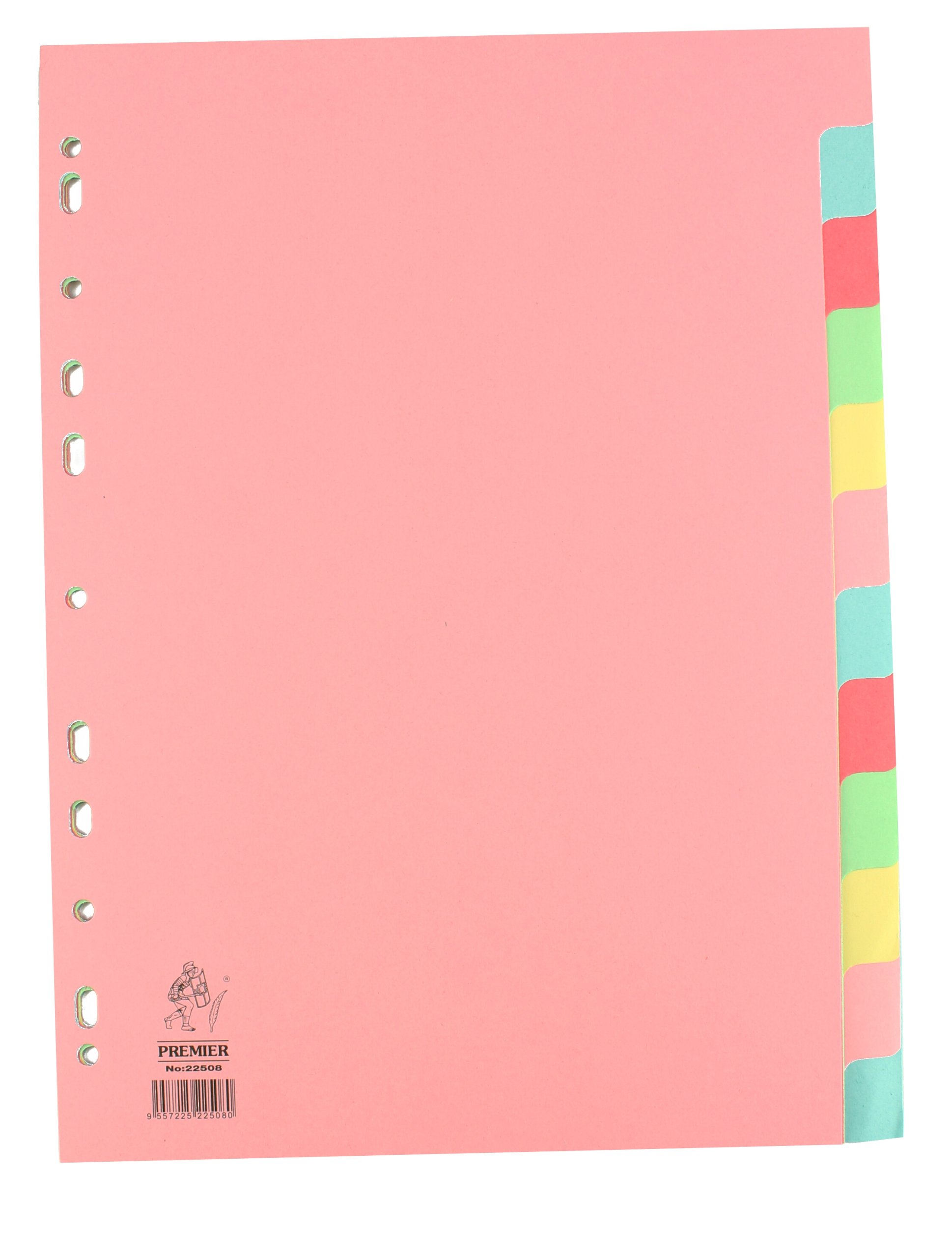 Rexel Whitebox A4 Manilla Divider 12-Part Pink With Multi-Colour Tabs