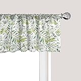 Ambesonne Green Leaf Window Valance, Watercolor