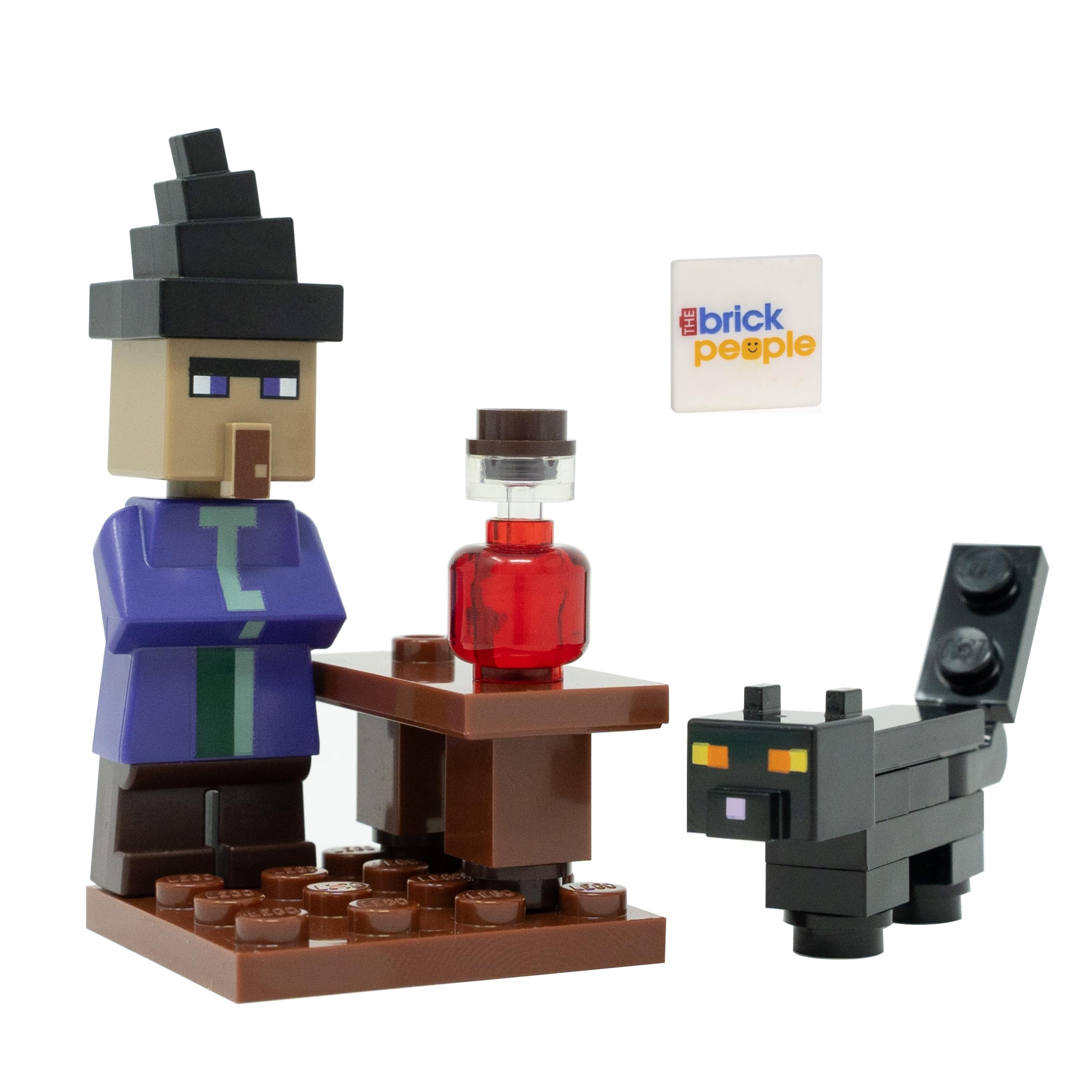LEGO Minecraft Mini Set: Witch Minifigure with Black Cat and Potion