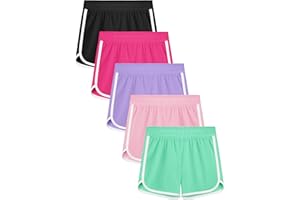 Resinta 4 Packs Girls Soccer Shorts Toddler Girls Athletic Shorts Quick Dry Workout Dolphin Kids Active Shorts