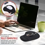 New Horrizon Mouse Mat Black Anti-Slip Comfort Pad with Gel Wrist Support Pink view 2