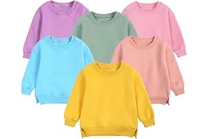 Toddler Boys Girls Solid Cotton Thin Sweatshirt Long Sleeve Top T-Shirts Clothes For Girls 5T-6T
