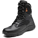 Kervaky Men's Tactical Boots, lightweight, easy to wear, side zipper, outdoor, military boot, tactical boots for men-size 10