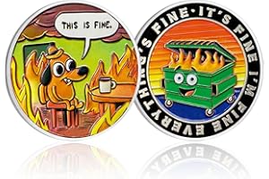 CHURYUML Dumpster Fire Challenge Coin Hilarious This is Fine Novelty Medallion for Staff Appreciation Gifts Funny Office Gift