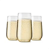 TOSSWARE POP 6oz Flute Jr SET OF 12, Premium Quality, Recyclable, Unbreakable & Crystal Clear Plastic Champagne Glasses, 12 Count (Pack of 1)