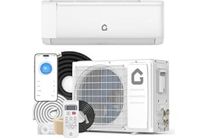 Mini climatiseur divisé 12 000 BTU, 21 SEER2 208-230 V AC et refroidissement thermique jusqu'à 750 m², climatiseur sans condu