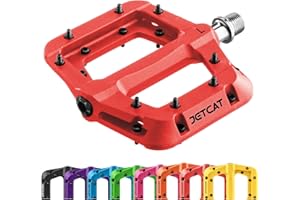JETCAT Mountain Bike Pedals Flat - MTB Pedals Flat, Bicycle Pedals for BMX/MTN/Road/Gravel/EBike, BMX Pedals, Platform Pedals, Adults & Kids Bike Replacement Upgrades Parts 9/16