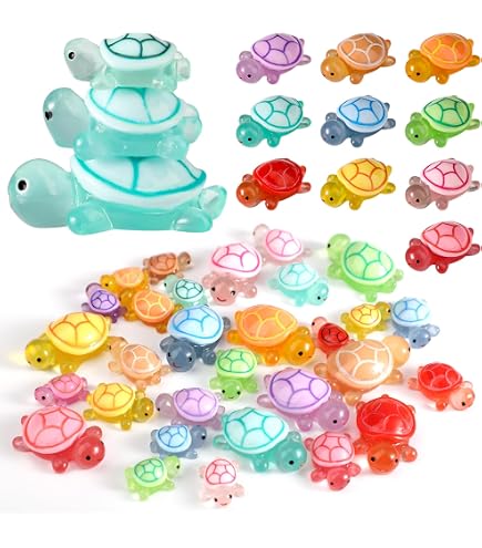 Tiny Turtle Decor For Garden Guiqulai 60 Pcs Glow In The Dark Mini ...
