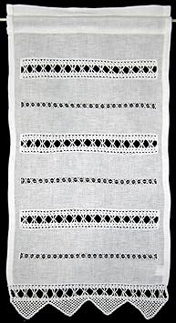 Scheibengardine Fensterdeko Panneaux Bistrogardine Scheibenhänger Fensterbild HÄKEL HANDARBEIT (30/60 cm (BxH), creme)