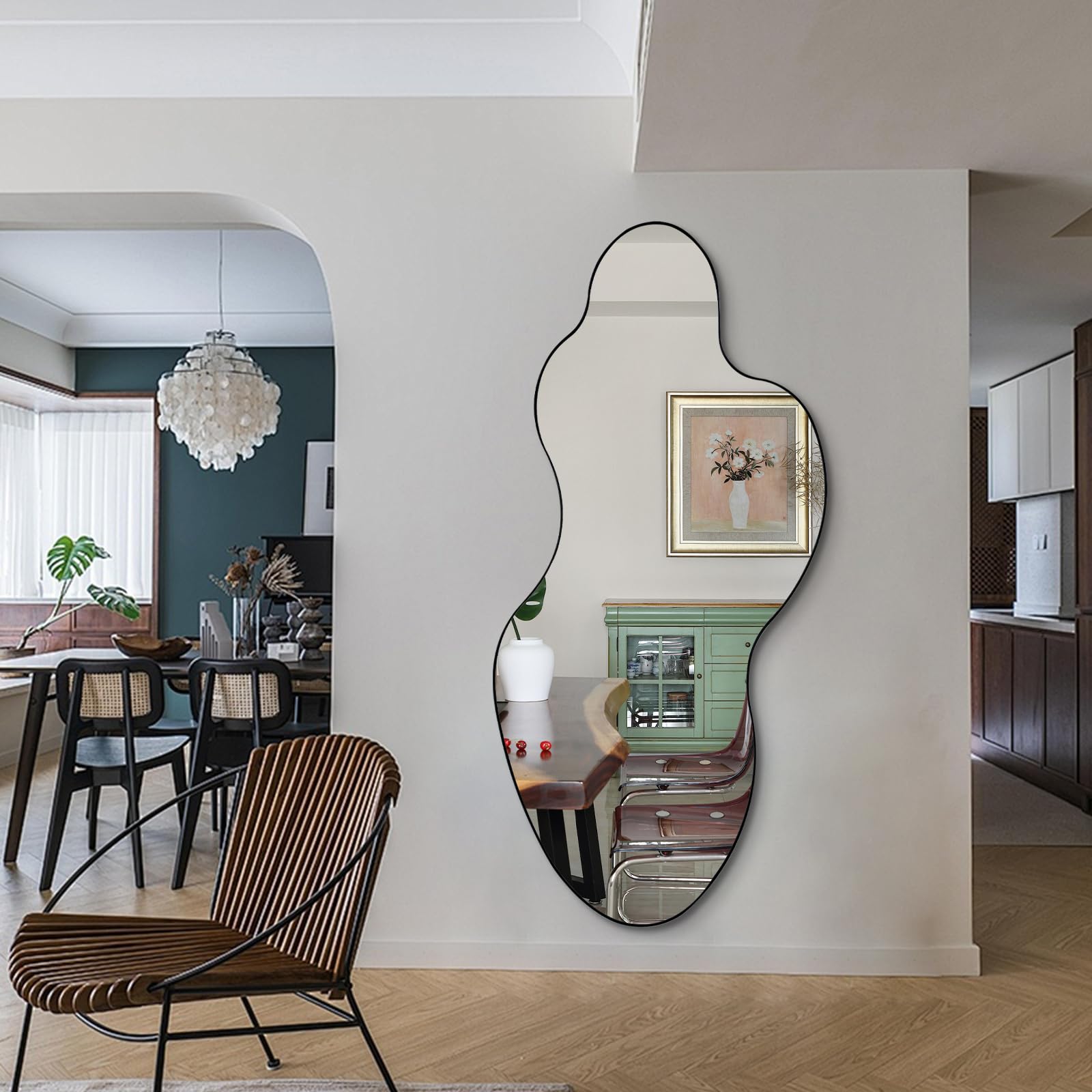 womilous Irregular Mirror, Asymmetrical Mirror Full Length, 60