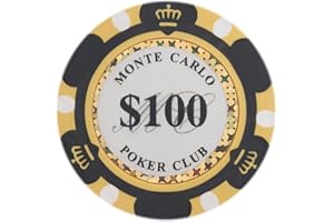 Brybelly Monte Carlo Premium Poker Chips (50-Pack) Heavyweight 14-Gram Clay Composite