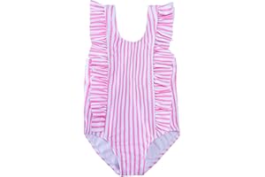 RAISEVERN Baby Girls Swimsuit Ruffles Bathing Suits Cute Beach Sport Swimming Backless Summer One Piece Swimwear 2-7 Years