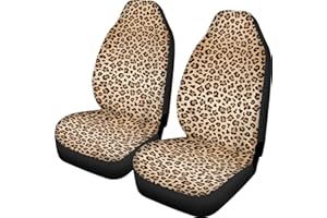 Pehede Car Seat Cover Leopard Front for Cars, Easy to Install Cover Set, Accessories Auto Trucks Van SUV,2 Packs