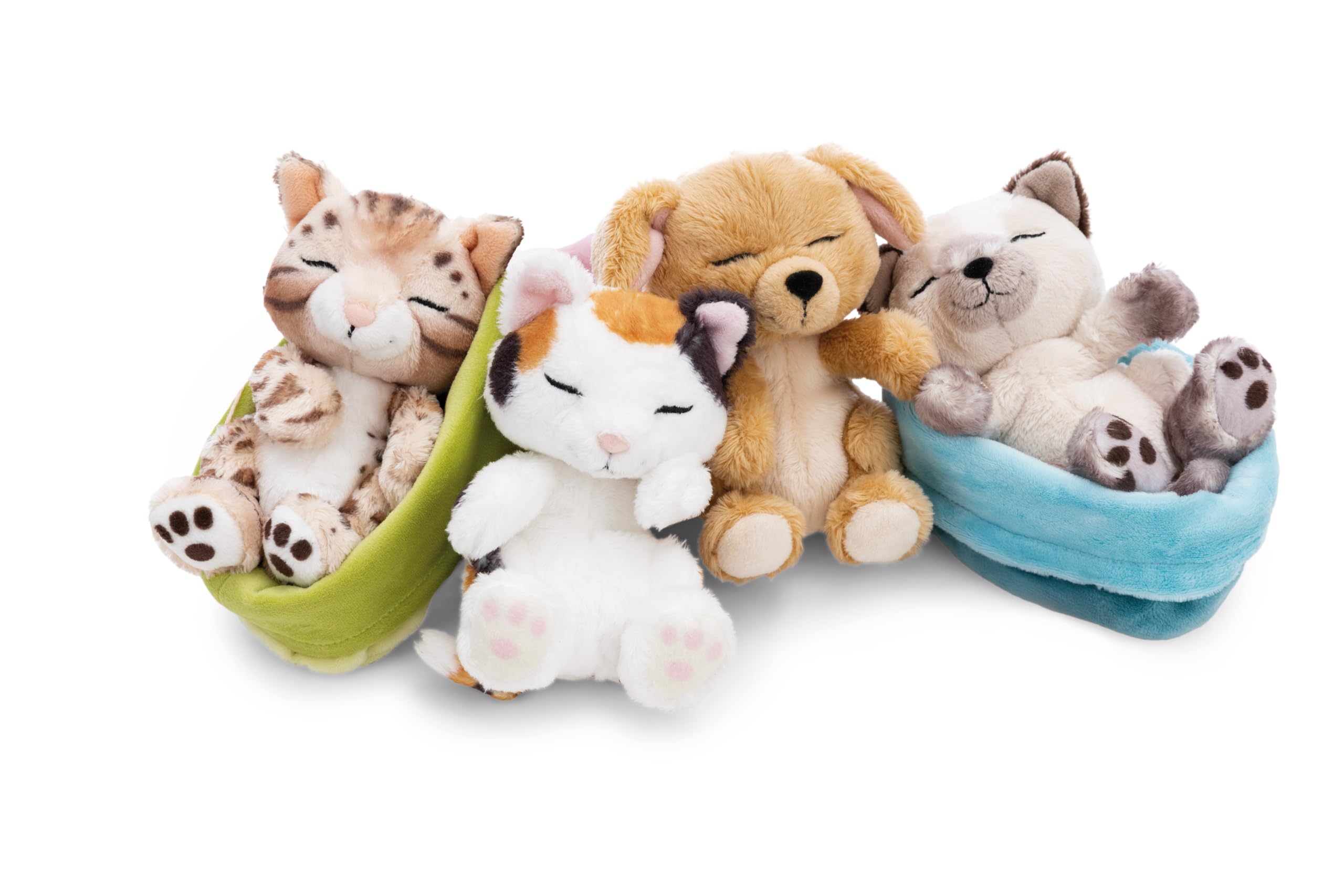NICI Kuscheltier Katze Bengal 12cm schlafend im Körbchen - bunt - 63132 7
