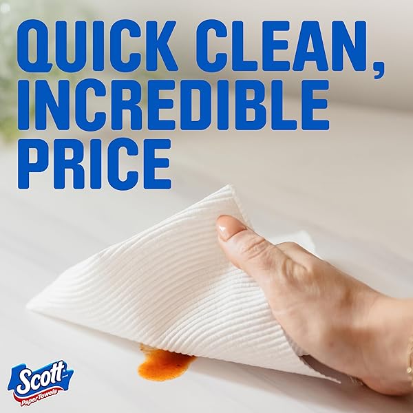 SCOTT PAPER TOWELS, CHOOSE-A-SHEET, 6 DOUBLE ROLLS = 12 REGULAR ROLLS (108 SHEETS PER ROLL)