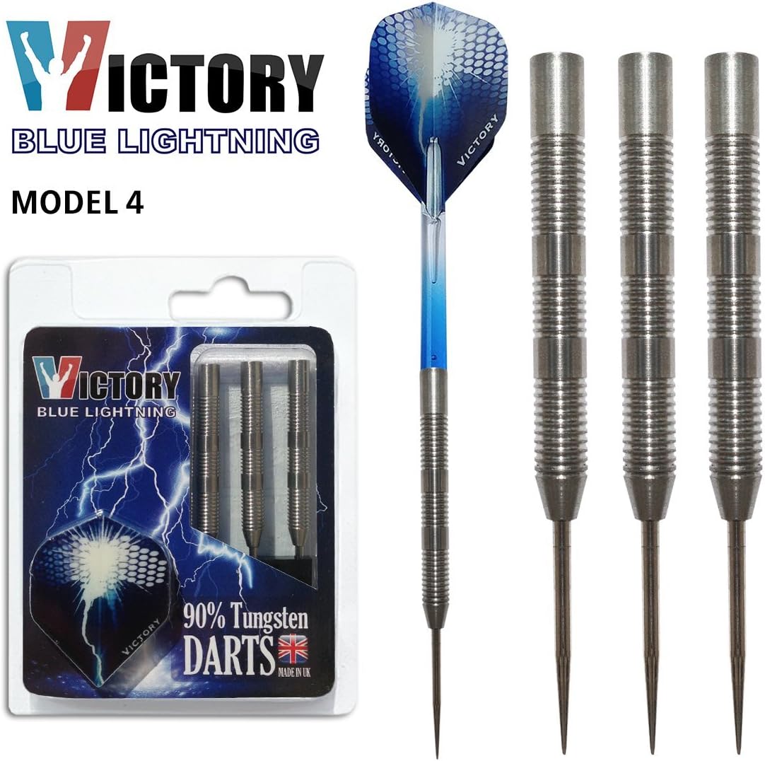 Victory Darts Blue Lightning Model 4 (M4) 90% Tungsten Steel Tip Darts