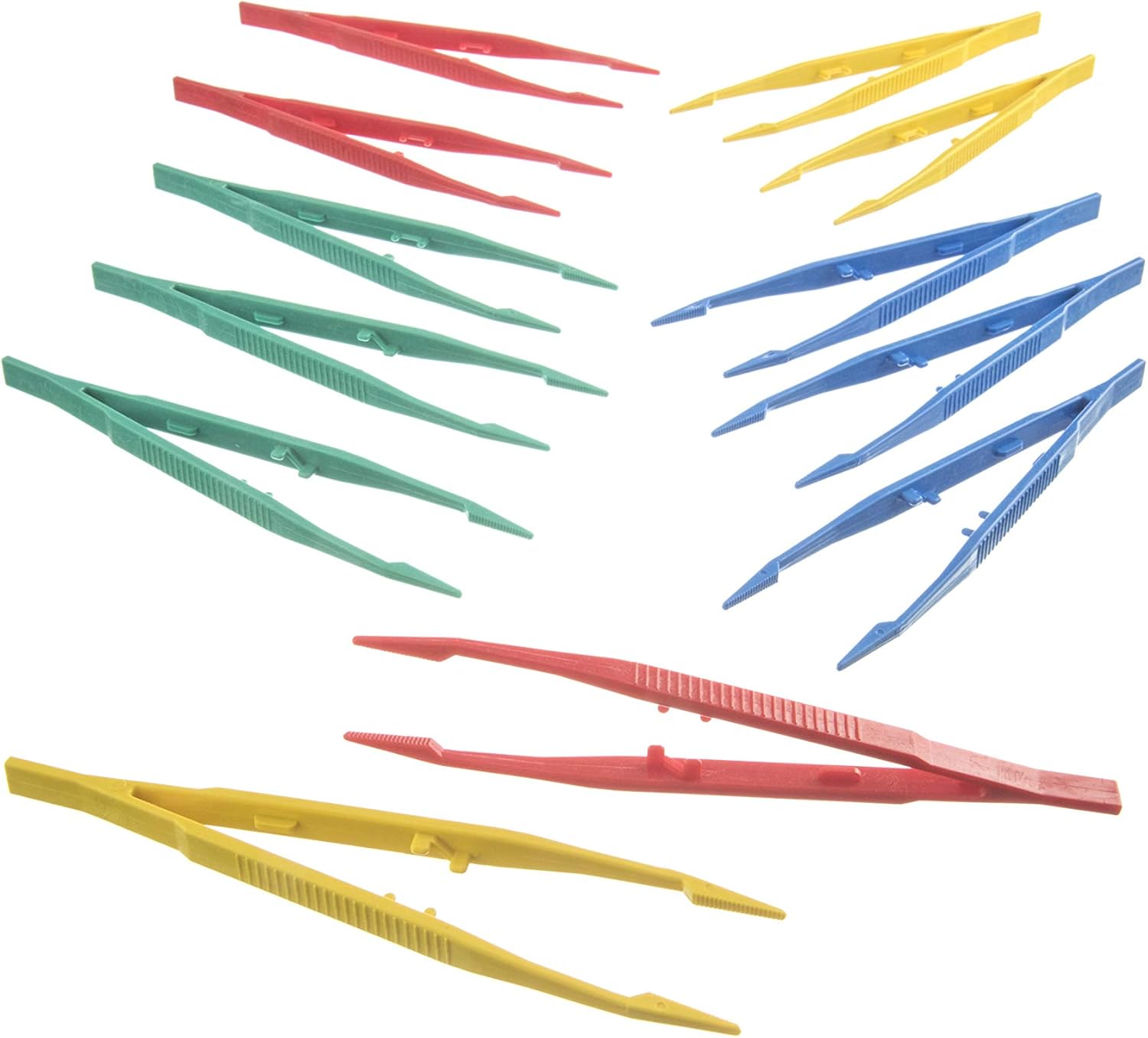 Se Assorted Color Lightweight Plastic Tweezers Set 12 Pc 365pt12 Amazon Com