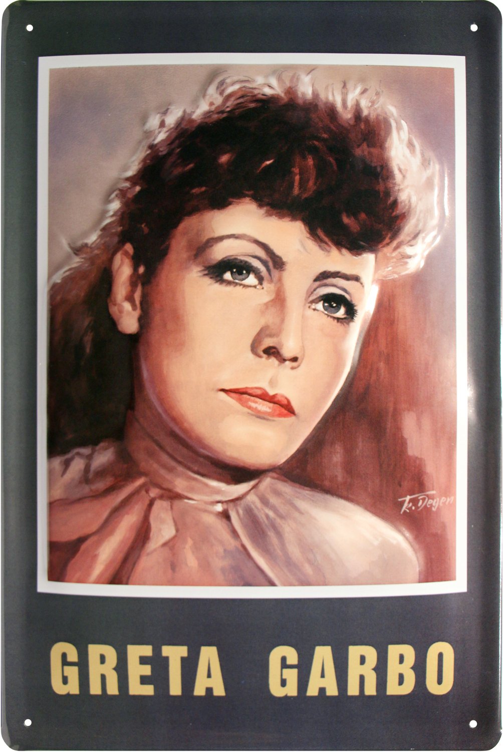 Greta Gabor Embossed Nostalgia Advert Tin Sign 20 x 30 cm 87