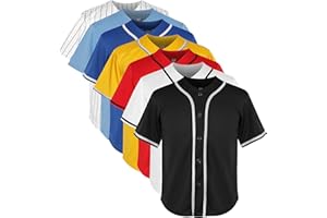 MESOSPERO Youth Baseball Jersey Blank Boys T Shirt Button Down Hip Hop Fashion Sport Shirts Tops for Girls S-XL