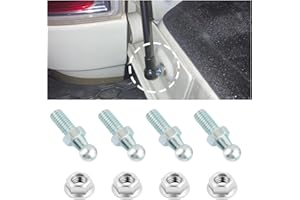 WEDFISH 4PCS 10mm Ball Stud with Hardware Nuts,Carbon Steel Gas Spring Strut Studs 5/16-18 Thread x 3/5" Long Shank for Gas Struts Lift Supports,Sturdy Car Accessories Gas Strut Mount Studs (Sliver)