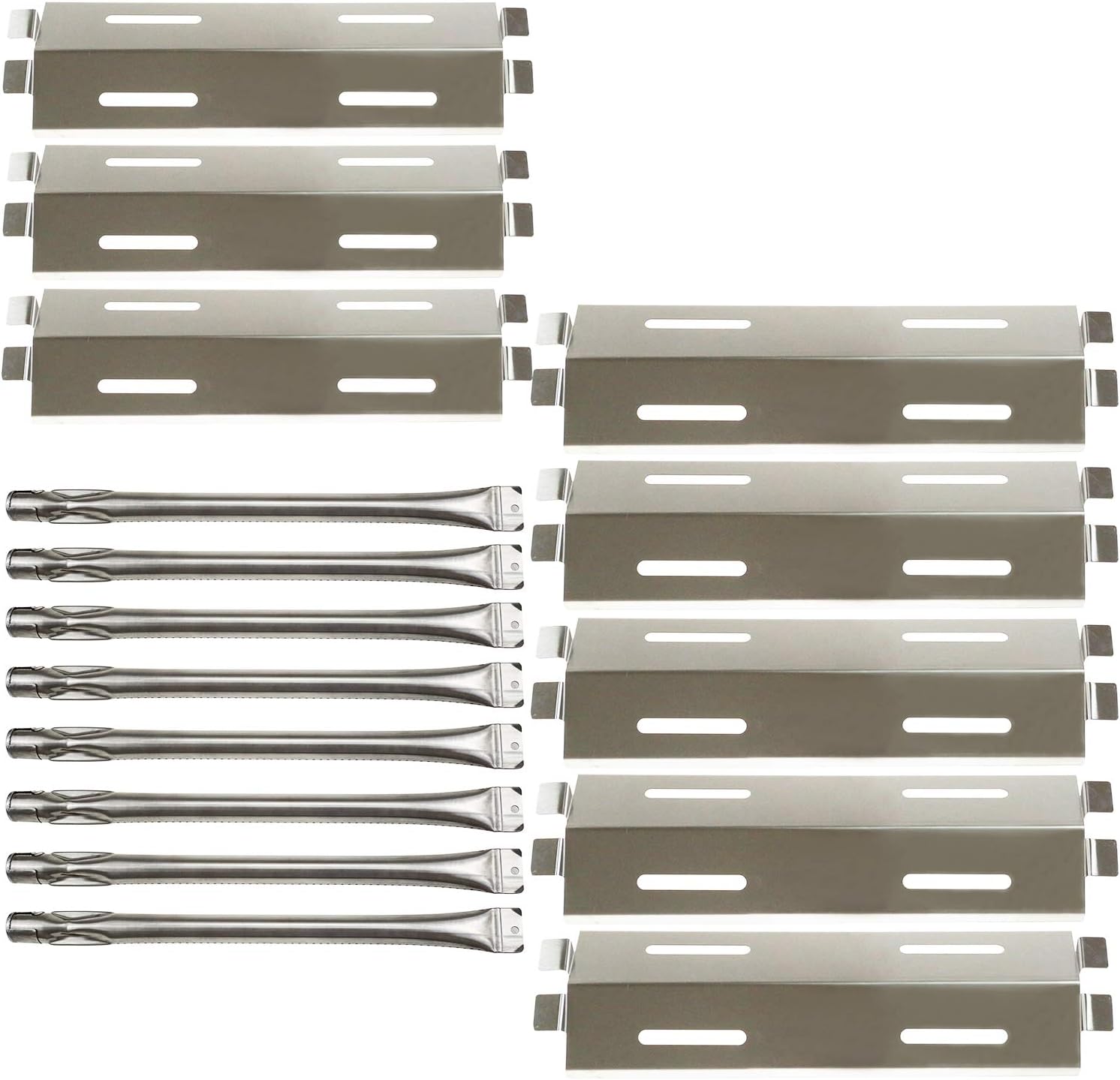 Hisencn 8Pack Repair Kit Stainless Steel Grill Burners, Heat Plates, Heat Shield Replacement for Bakers and Chefs GR2039201-BC-00, GD430, ST1017-012939, Grill Chef, Members Mark Gas Grill Models : Garden & Outdoor