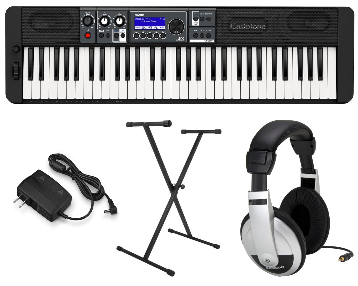 Casio CT-S500 Premium Keyboard Pack with Stand, AC
